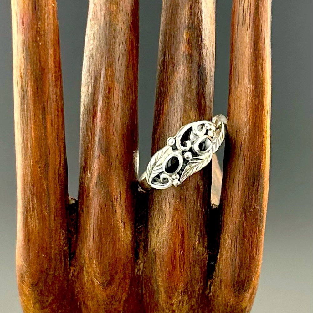 Sterling Silver Ring with Black Onyx Stone